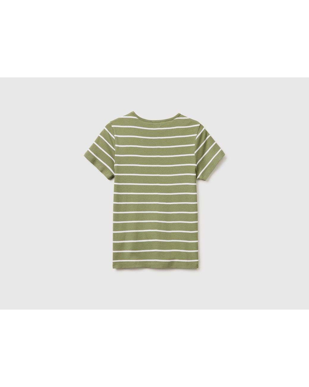 Benetton Green Benetton, Crew Neck Striped T-Shirt