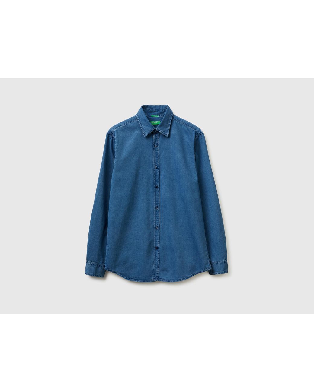 Benetton Blue Benetton, Chambray Shirt for men