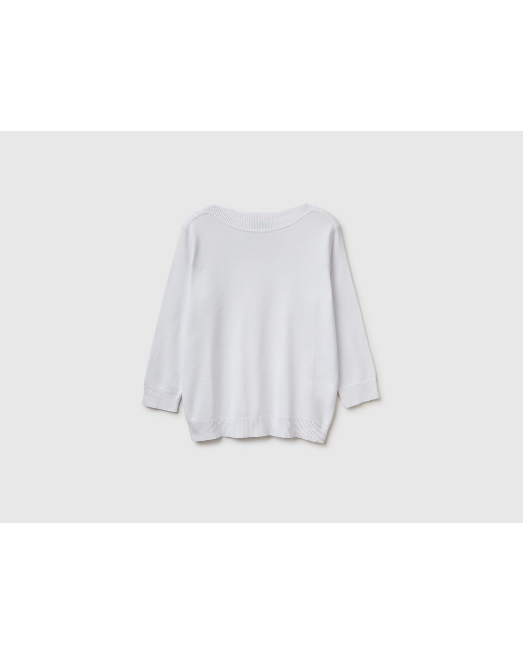 Benetton White Benetton, Sweater With Boat Neck