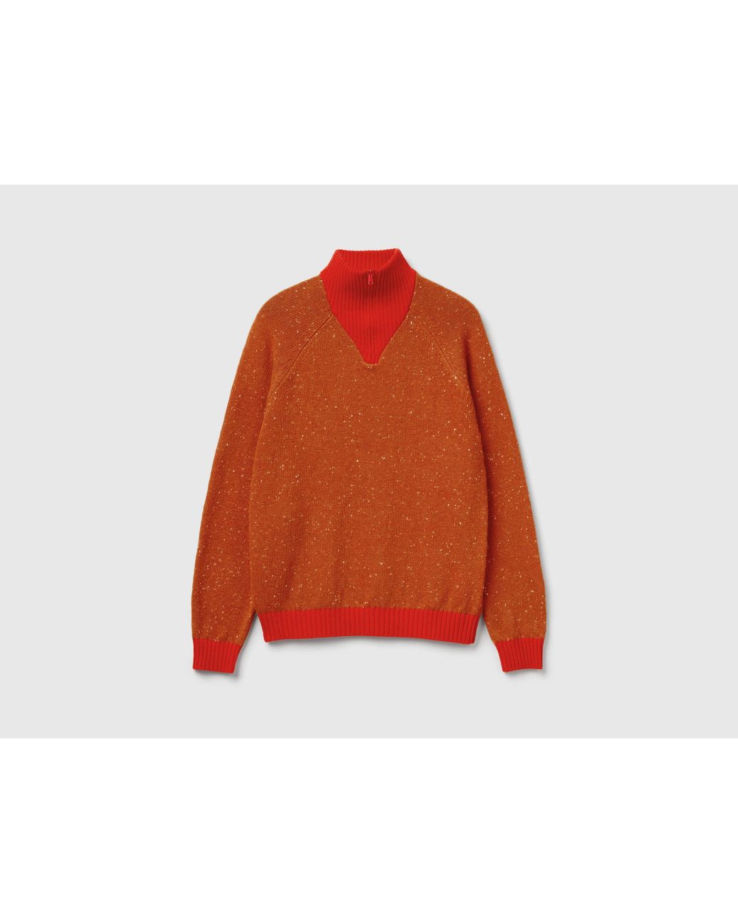 Benetton Red Benetton, Stranger Things Mock Neck Sweater for men