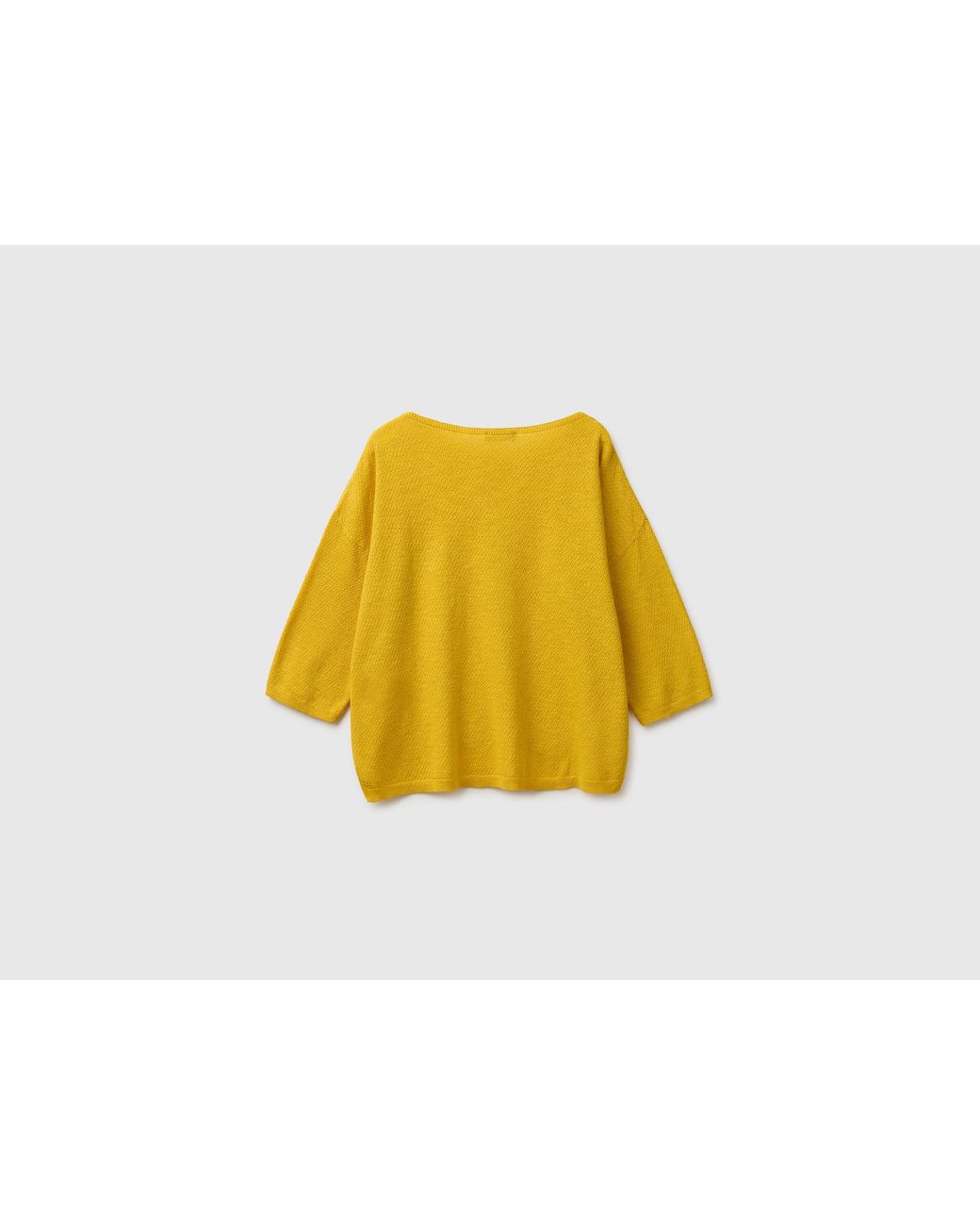 Benetton Black Benetton, Boxy Fit Linen Blend Sweater