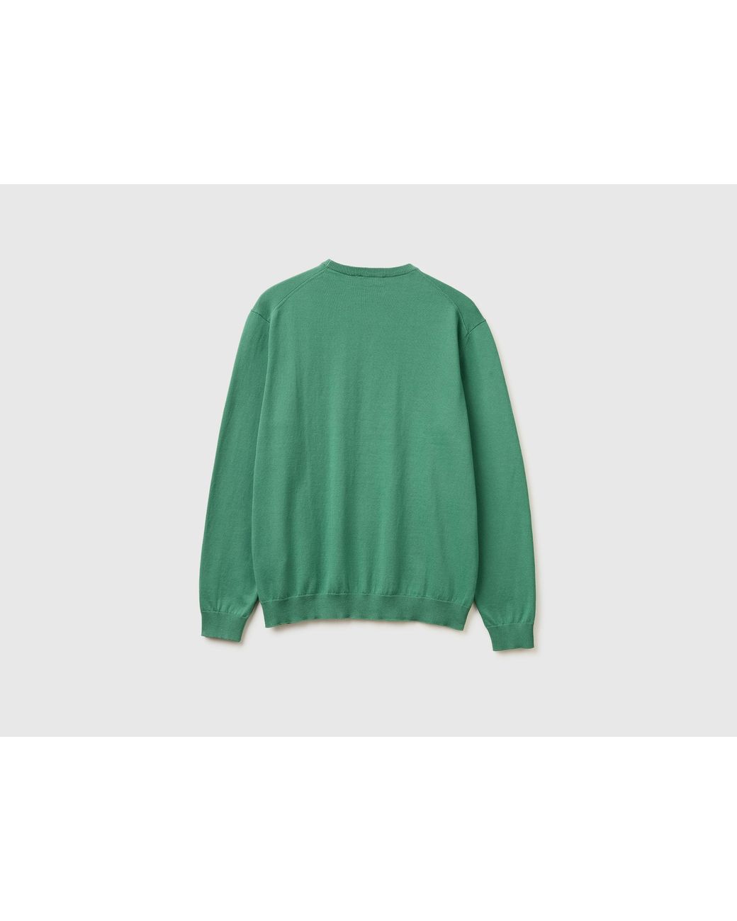 Benetton Green Benetton, 100% Cotton Crew Neck Top for men