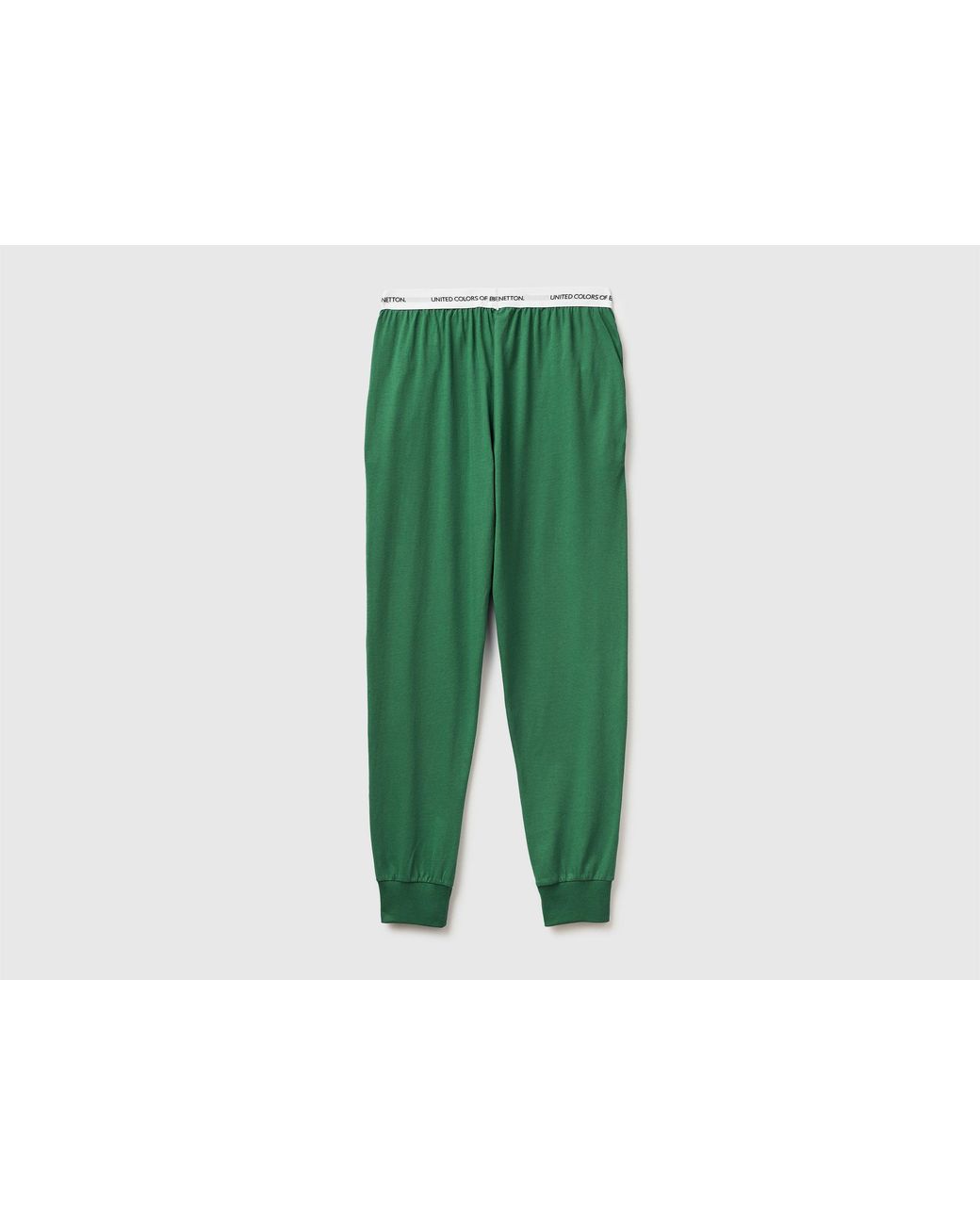 Benetton Green Benetton, Trousers With Logo Elastic for men