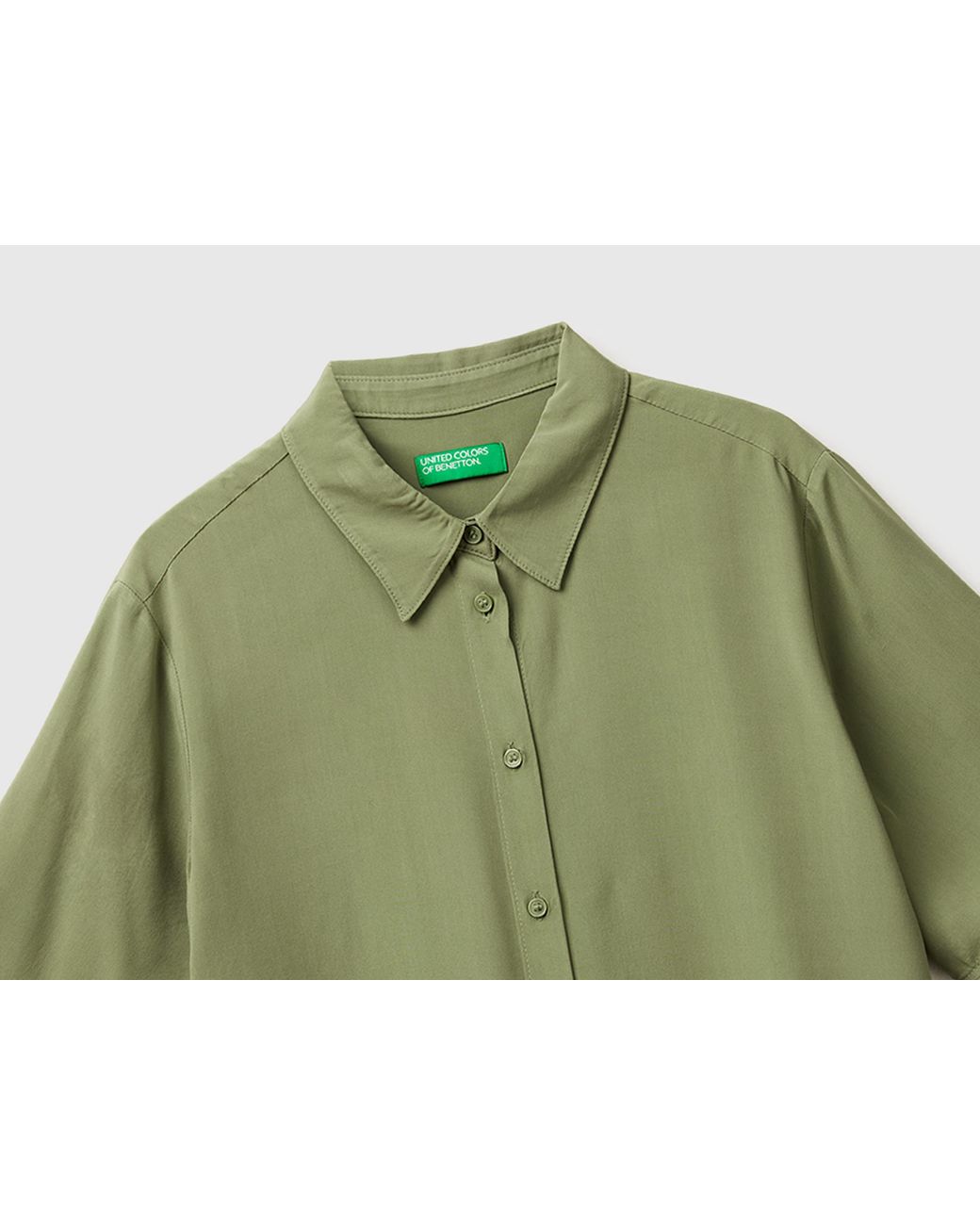 Benetton Green Benetton, Flowy 3/4 Sleeve Shirt