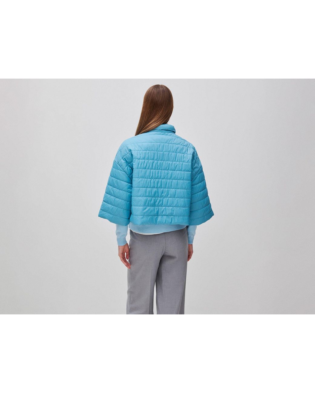 Benetton Blue Benetton, Lightweight Padded Jacket With 3/4 Sleeves
