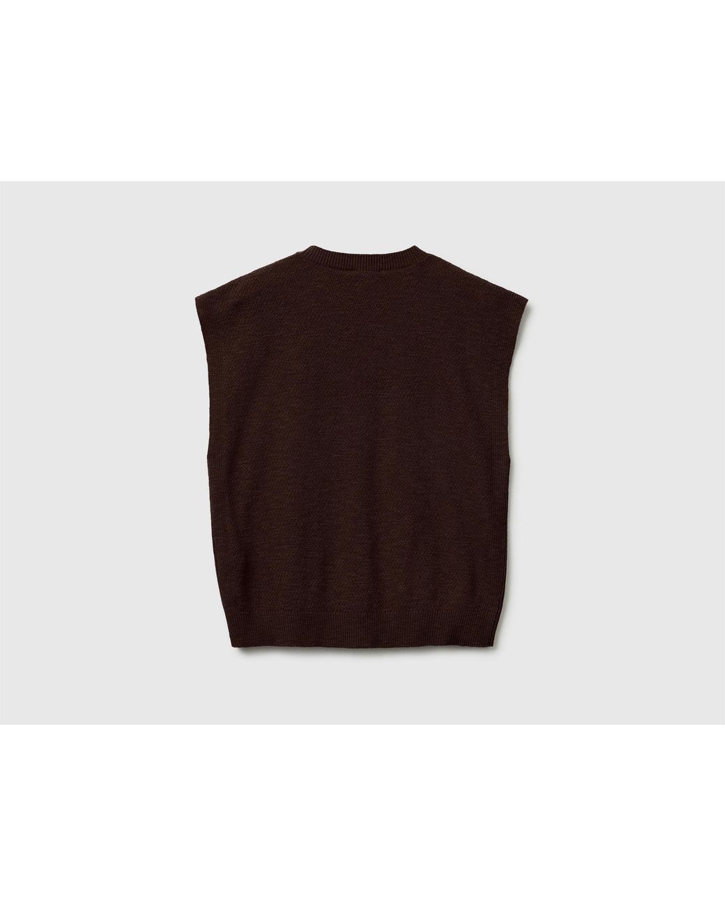 Benetton Black Benetton, Sleeveless Linen Blend Sweater