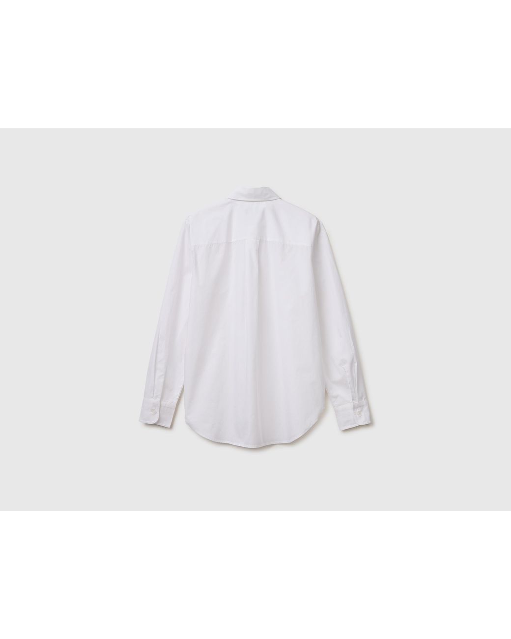 Benetton White Benetton, Relaxed Fit Cotton Shirt
