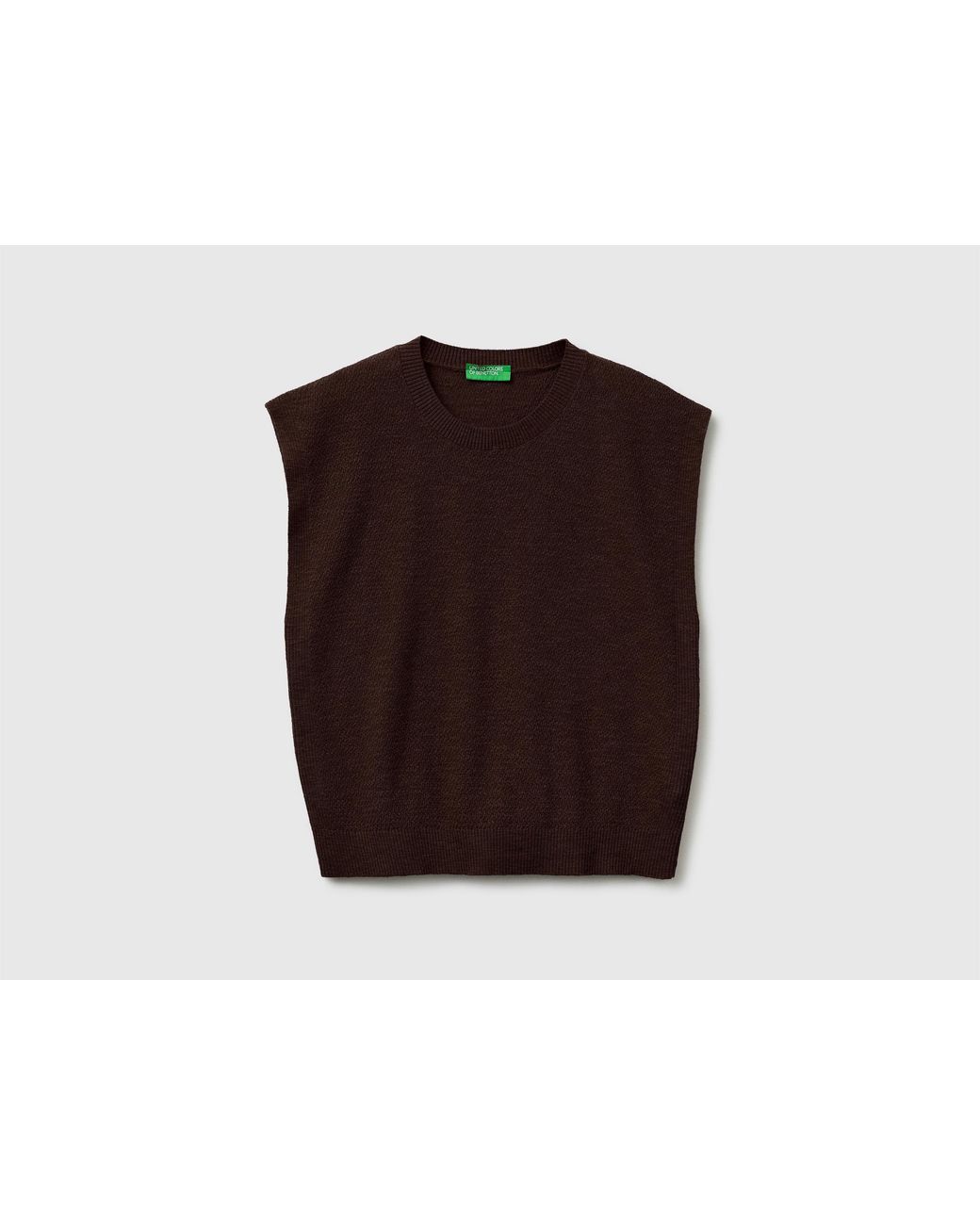 Benetton Black Benetton, Sleeveless Linen Blend Sweater