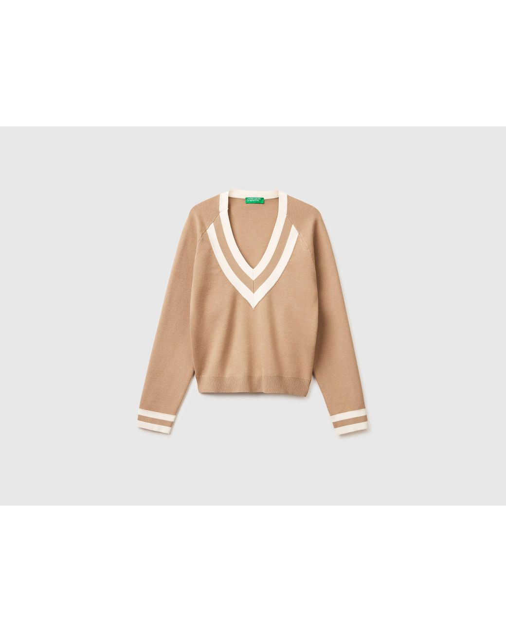 Benetton Black Benetton, Boxy Fit V-Neck Sweater