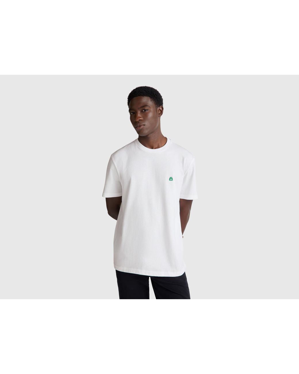 Benetton Black Benetton, Basic Cotton T-Shirt for men