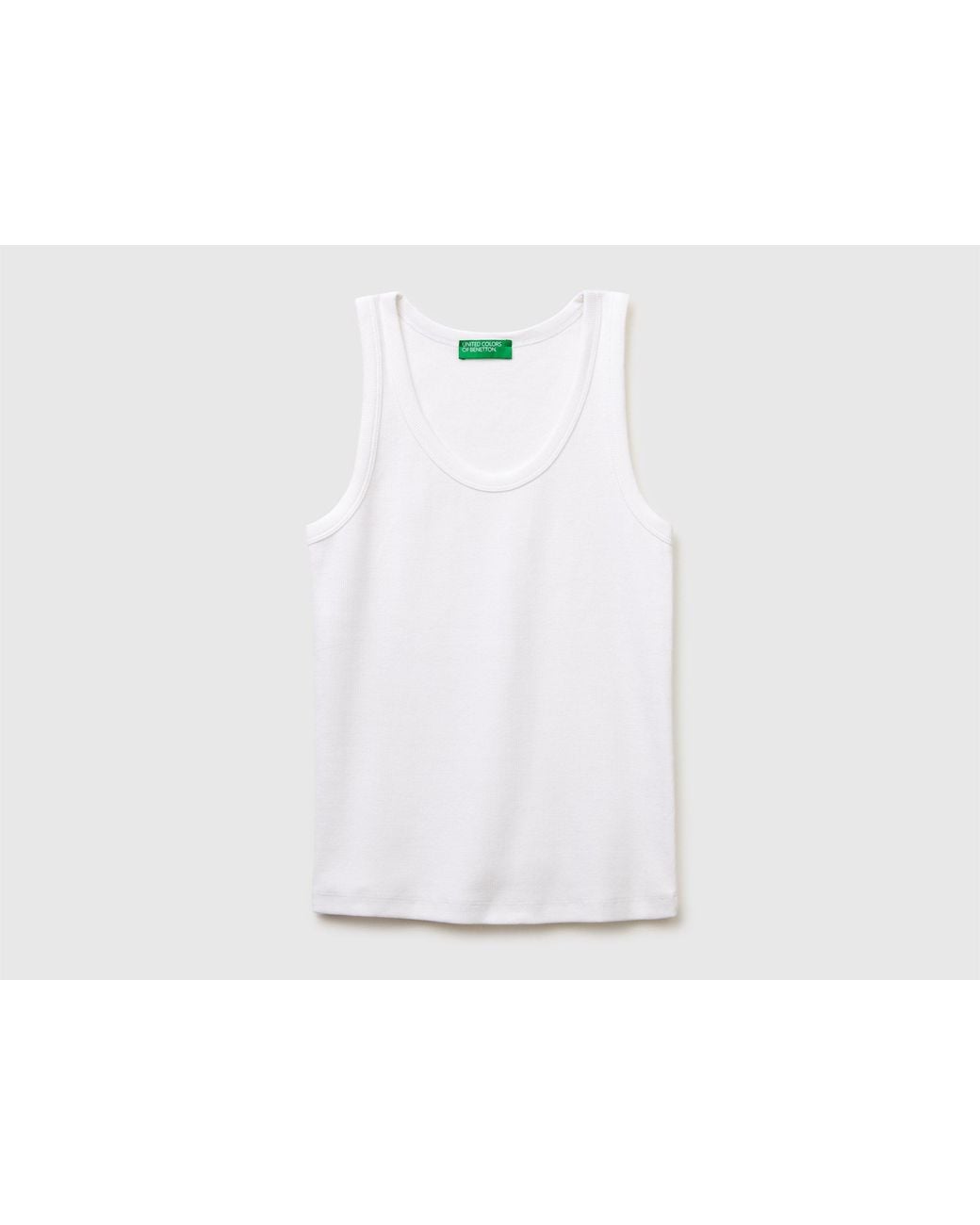 Benetton Black Benetton, Wide-Neck Ribbed Tank Top