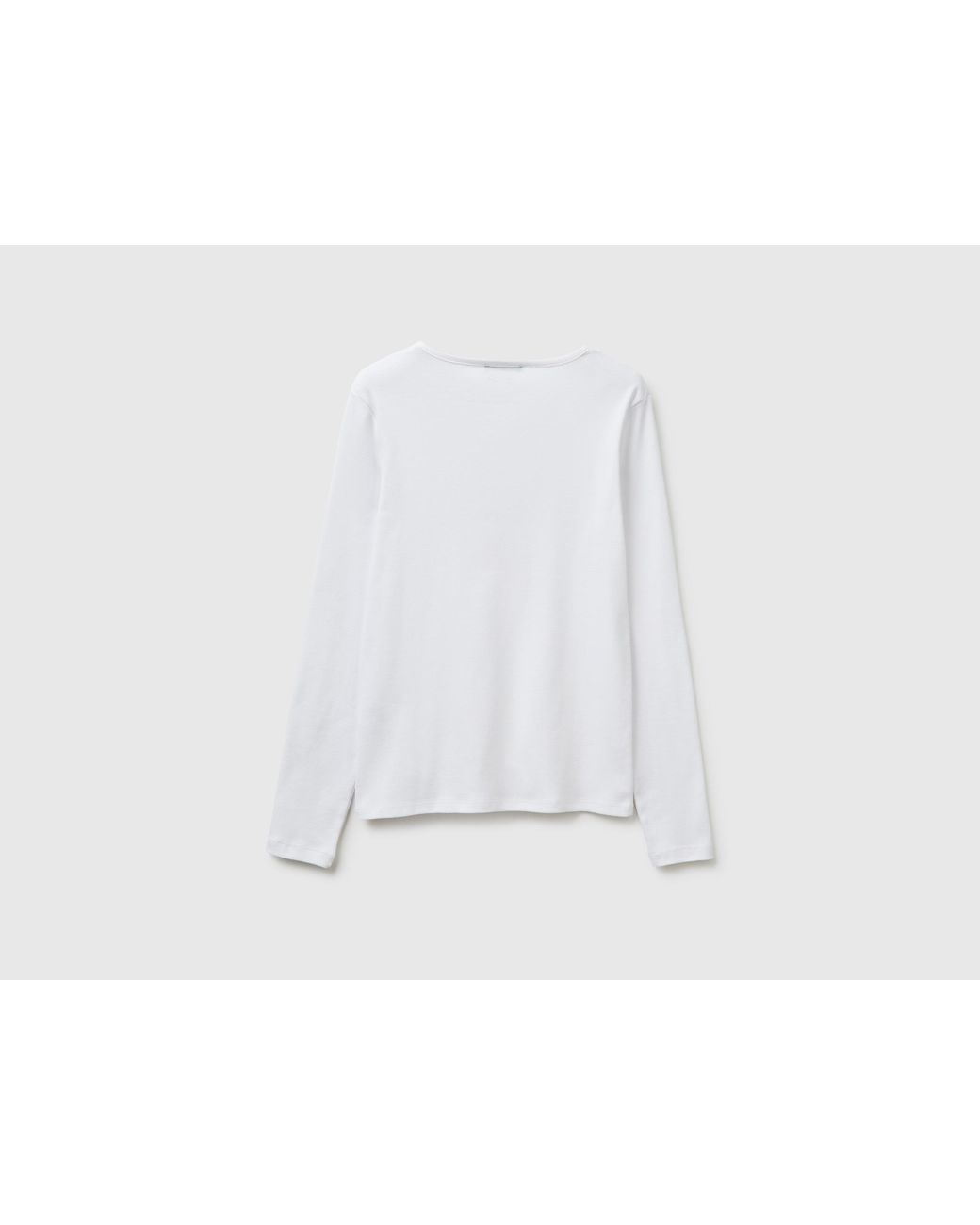 Benetton White Benetton, Slim Fit Long Sleeve T-Shirt
