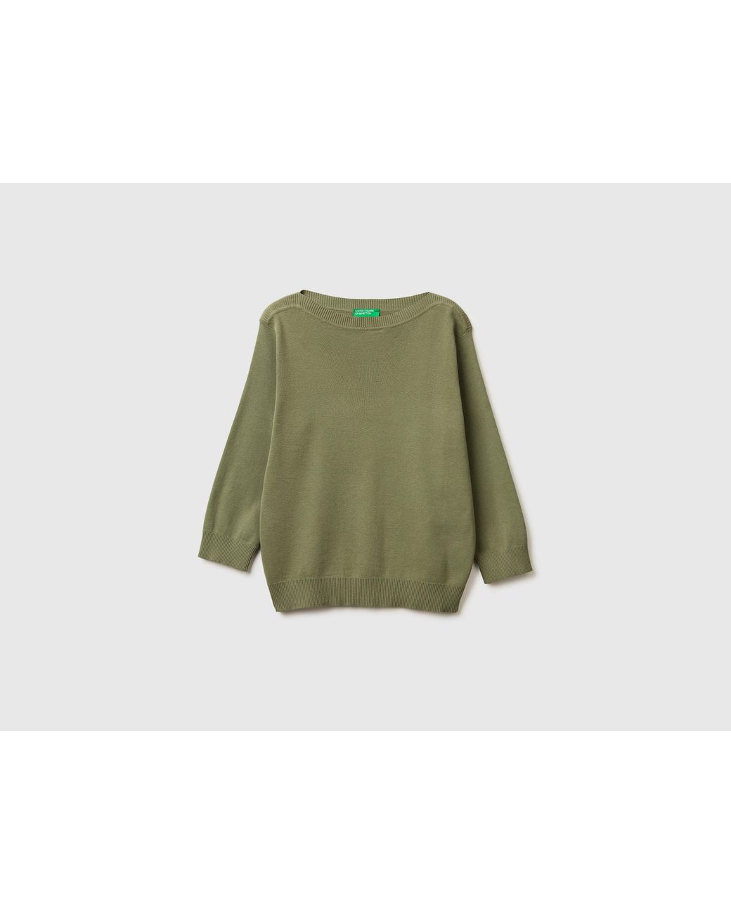 Benetton Green Benetton, Sweater With Boat Neck