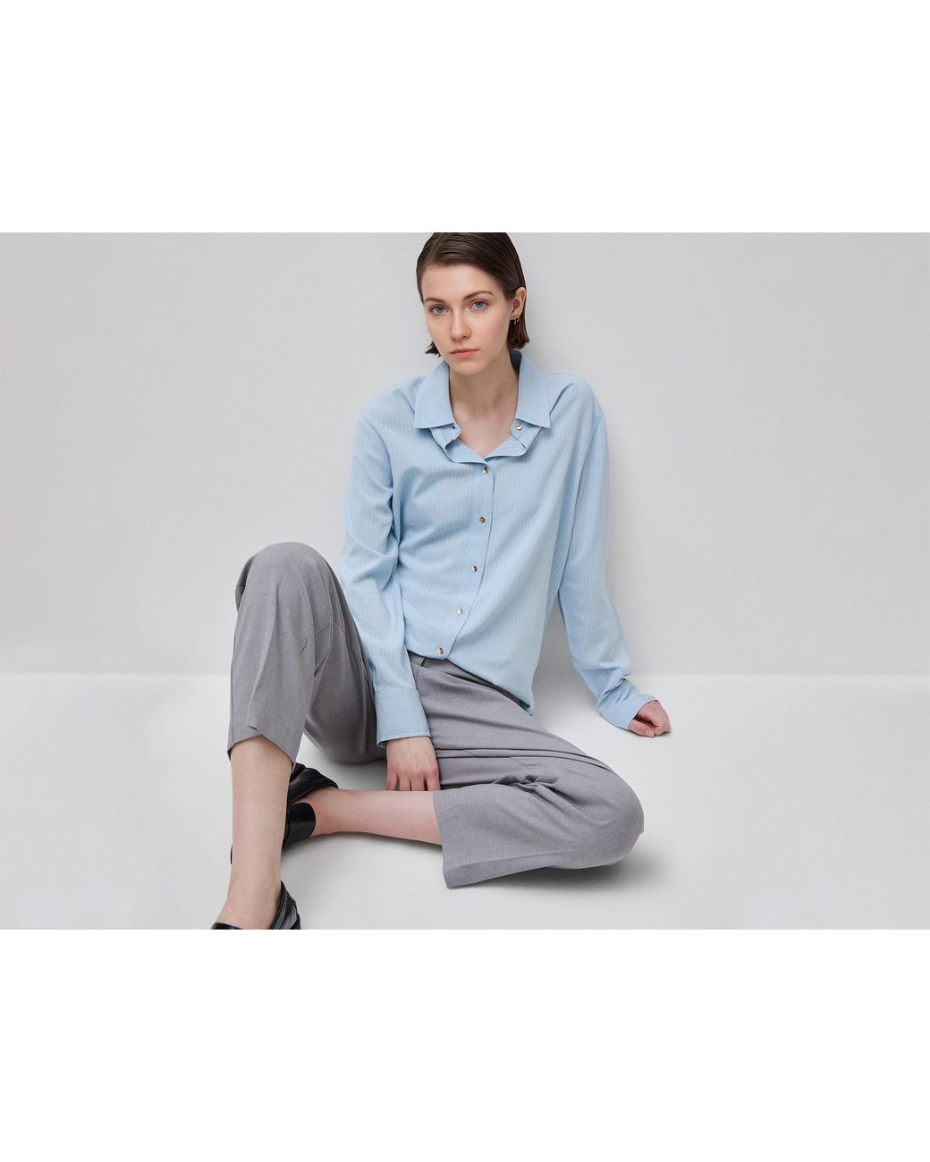 Benetton Black Benetton, Flowing Striped Shirt