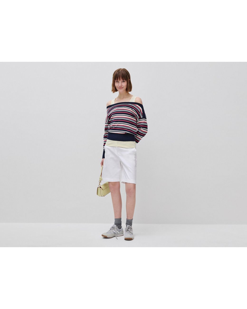 Benetton Black Benetton, Striped Boat Neck Sweater