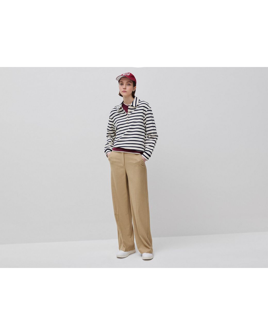Benetton Black Benetton, Striped Sweatshirt Polo Shirt