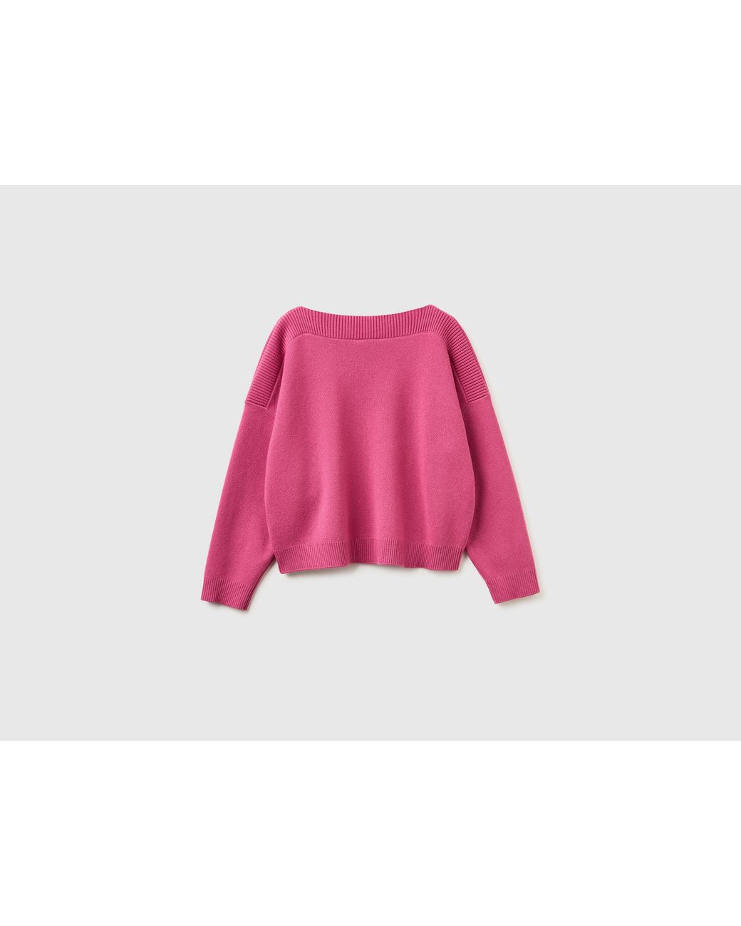 Benetton Black Benetton, Boxy Fit Jacquard Sweater