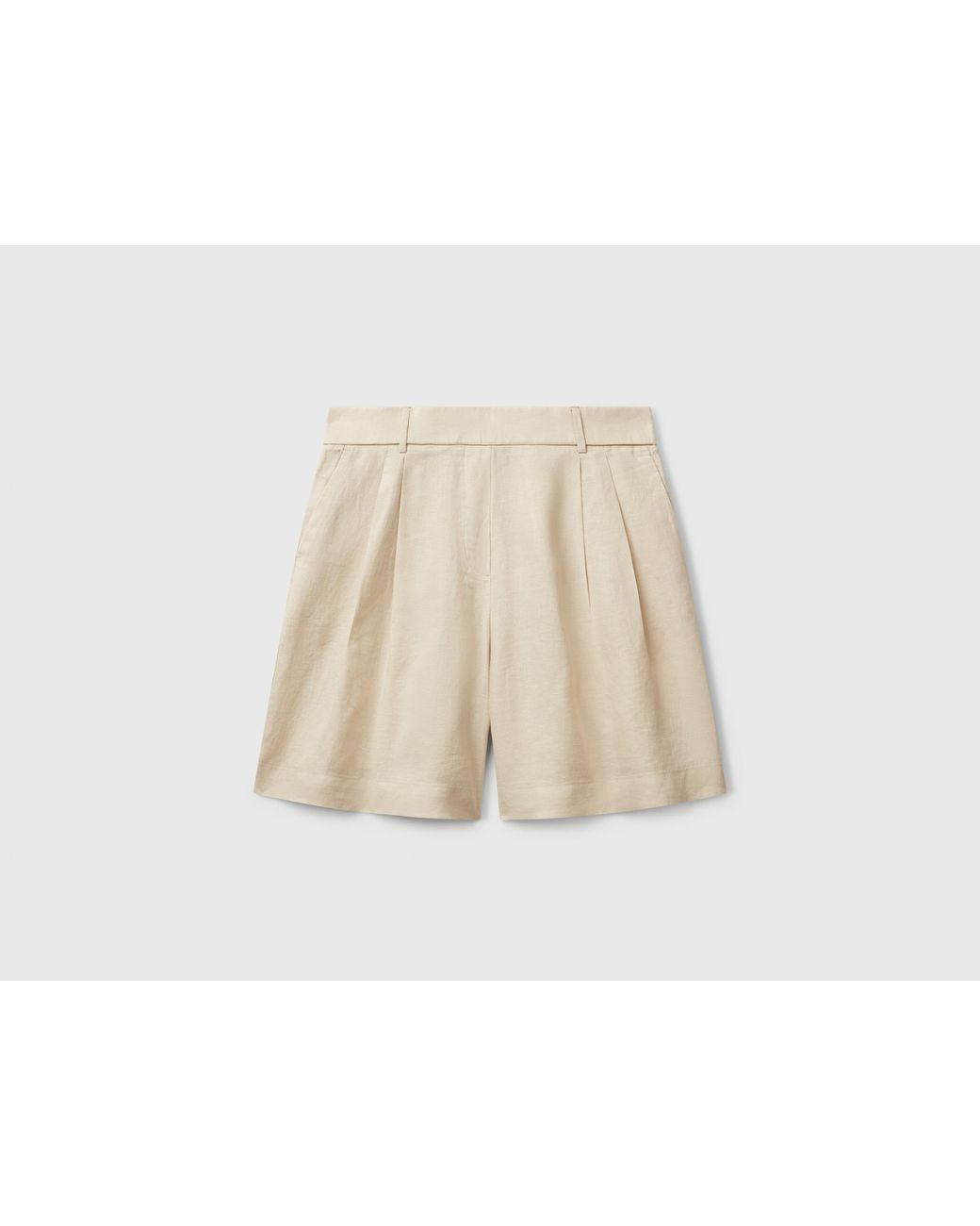 Benetton Black Benetton, 100% Linen Bermudas