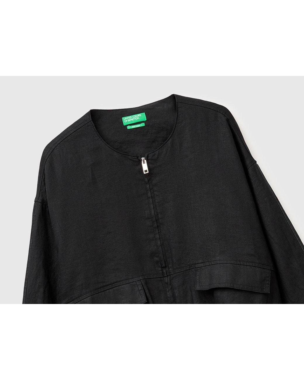 Benetton Black Benetton, Pure Linen Bomber Jacket