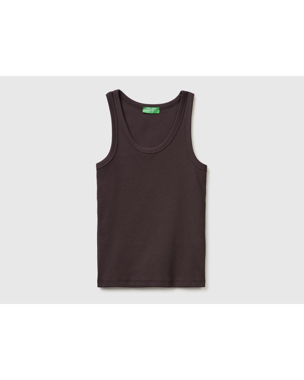 Benetton Black Benetton, Wide-Neck Ribbed Tank Top