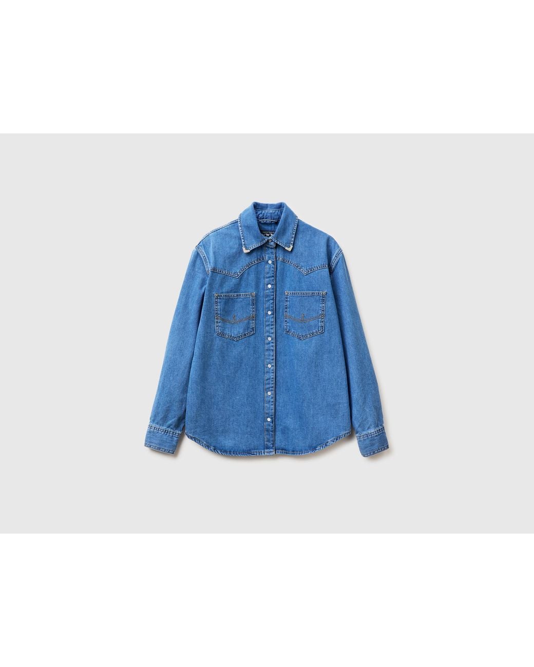 Benetton Blue Benetton, Western Denim Shirt