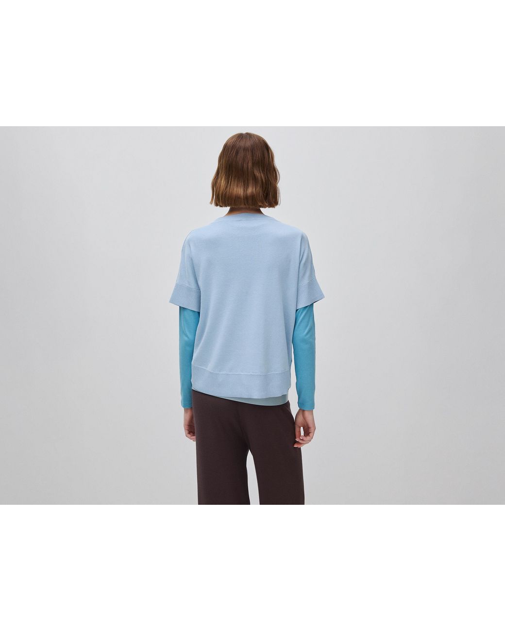 Benetton Blue Benetton, Premium Cotton Short-Sleeved Sweater