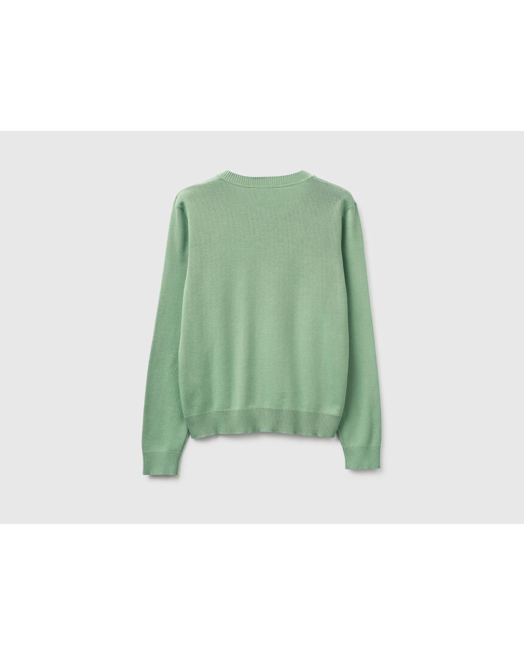 Benetton Green Benetton, Sage V-Neck Sweater