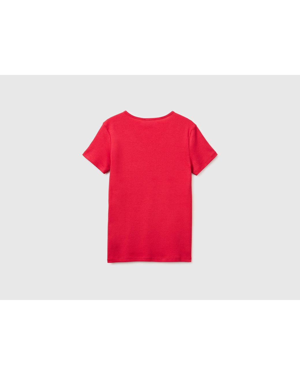 Benetton Red Benetton, Slim Fit T-Shirt With V-Neck