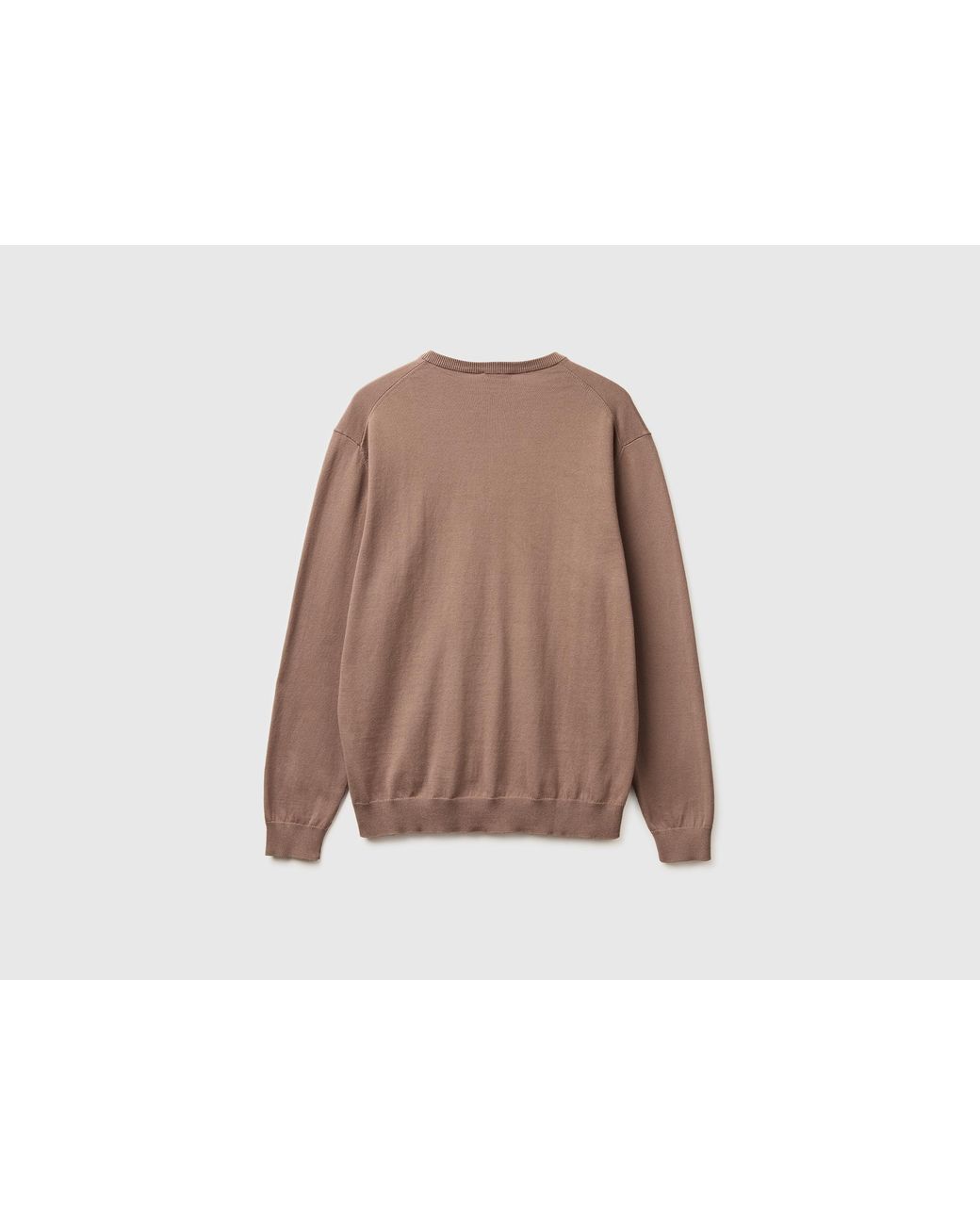 Benetton Brown Benetton, V-Neck Sweater for men