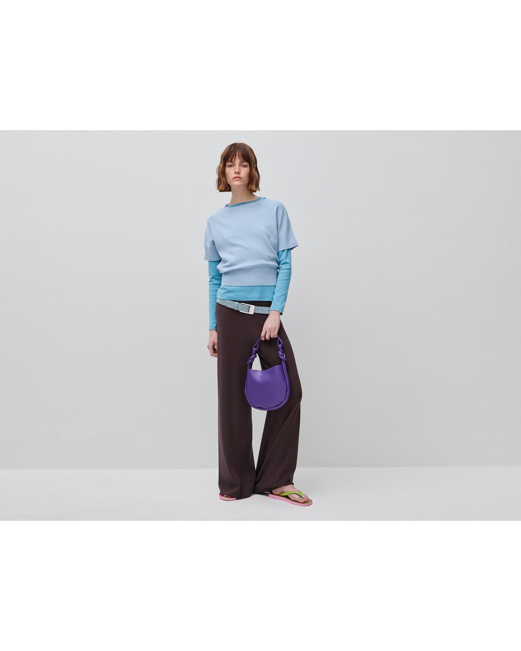 Benetton Blue Benetton, Premium Cotton Short-Sleeved Sweater