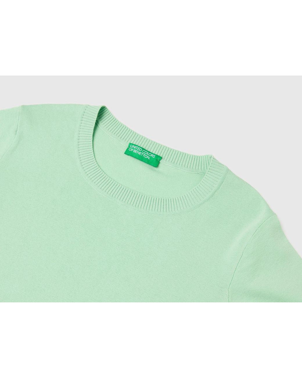 Benetton Green Benetton, Sage Sweater With Short Sleeves