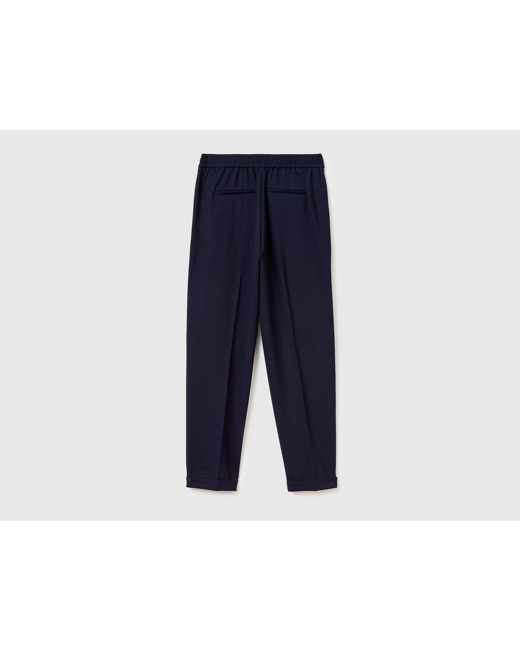Benetton Blue Benetton, Regular Fit Trousers With Crease