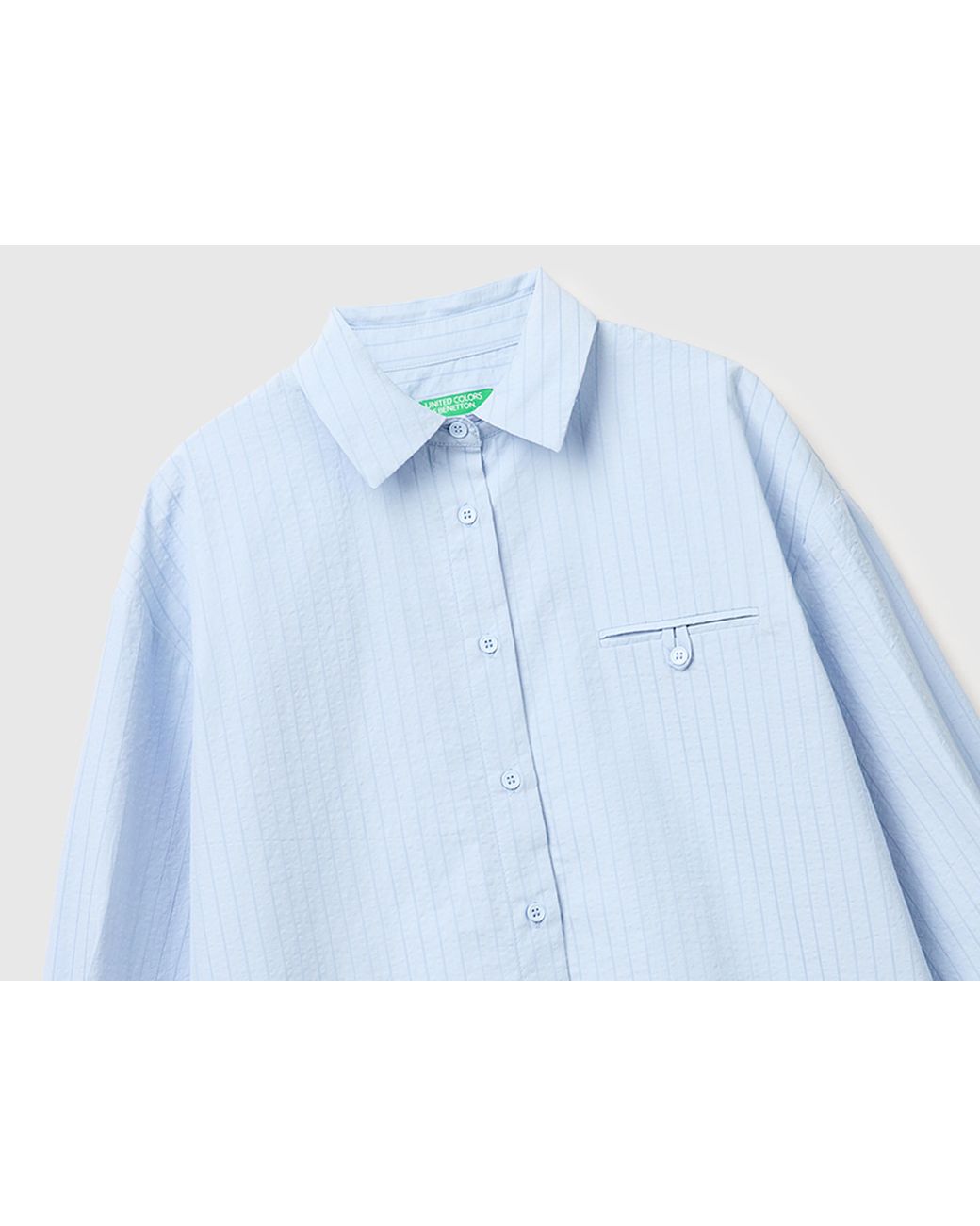 Benetton Blue Benetton, Lightweight Striped Shirt