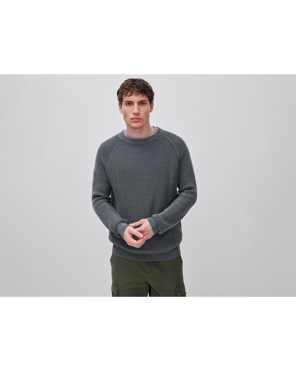 Benetton Black Benetton, Regular Fit Stone Washed Sweater