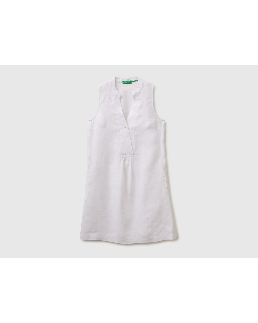 Benetton White Benetton, 100% Linen Short Dress