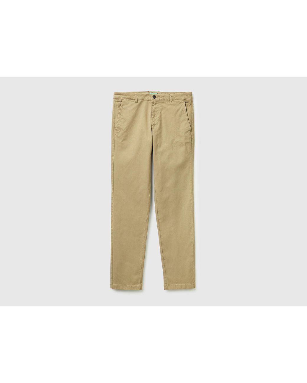 Benetton Natural Benetton, Slim Fit Cotton Chinos for men