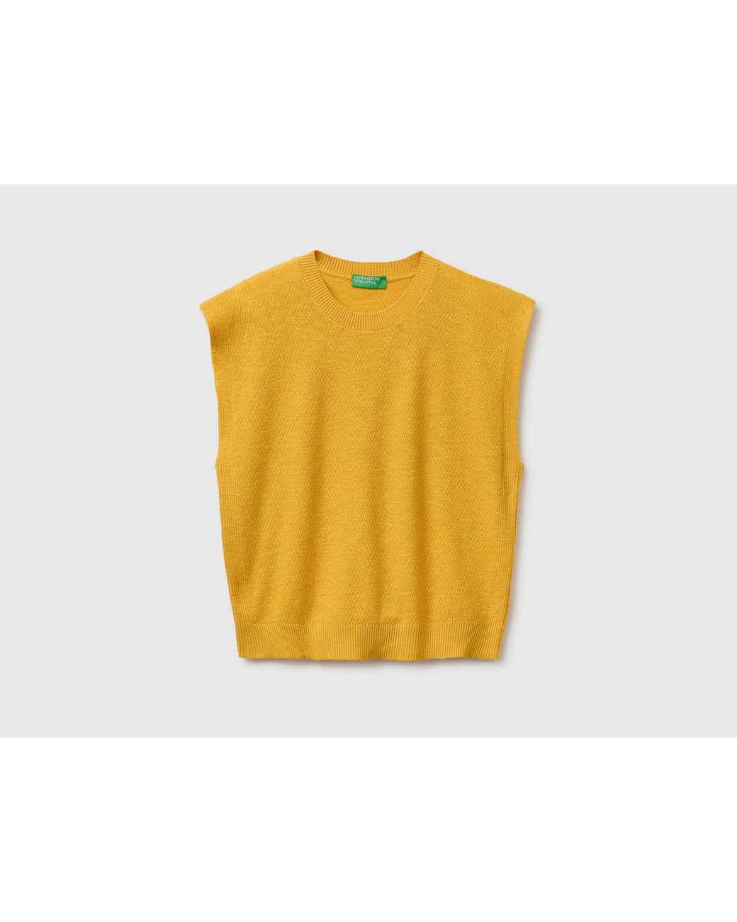 Benetton Black Benetton, Sleeveless Linen Blend Sweater
