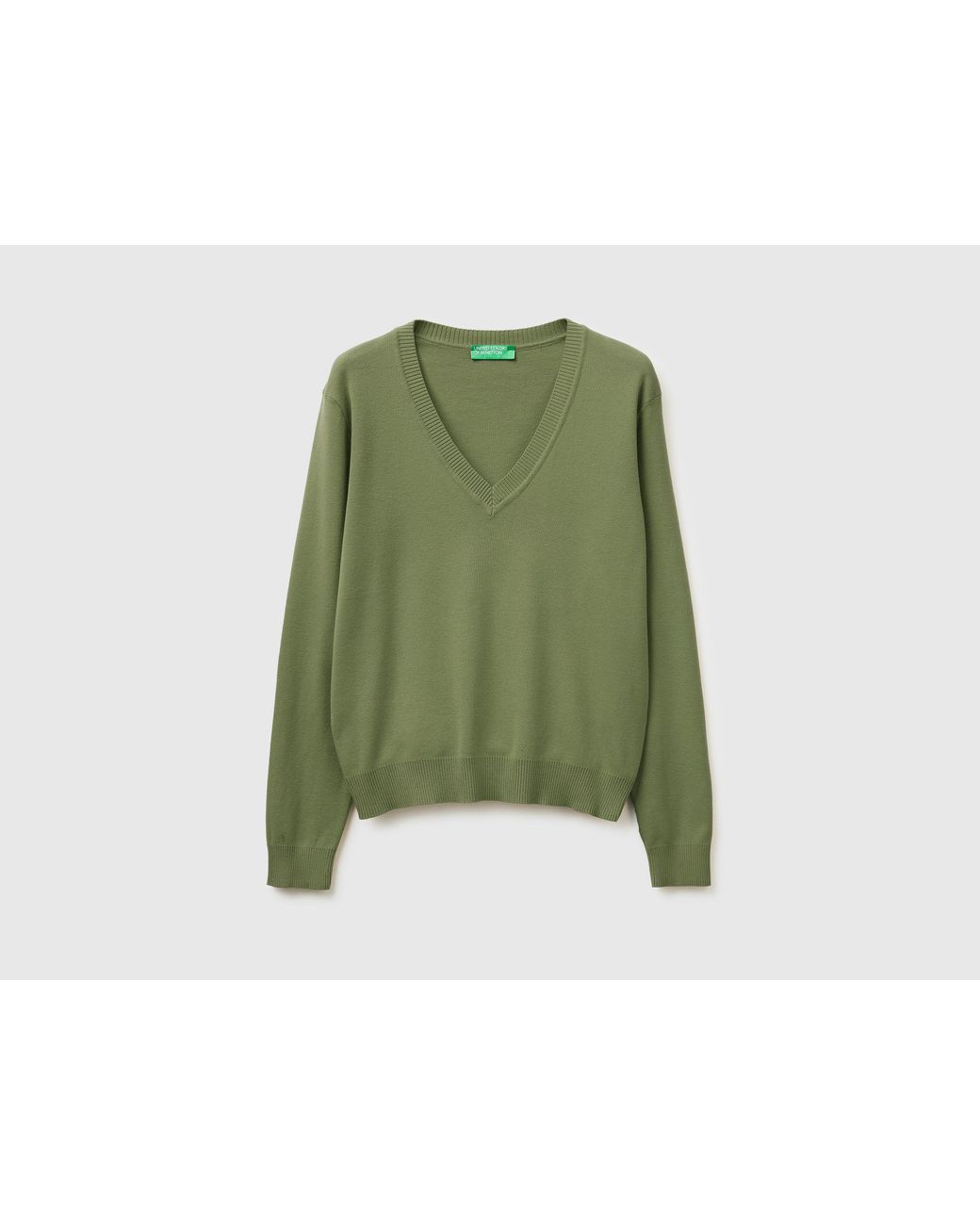 Benetton Green Benetton, V-Neck Sweater