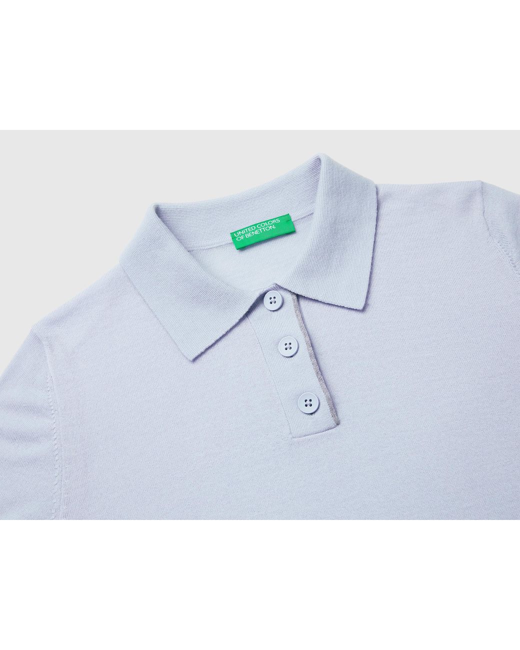 Benetton Blue Benetton, 100% Merino Wool Polo Shirt