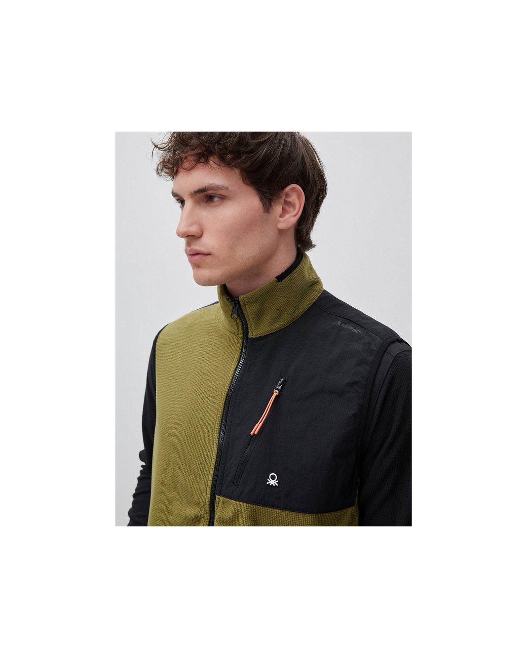 Benetton Black Benetton, Polartec Technical Fleece Vest for men