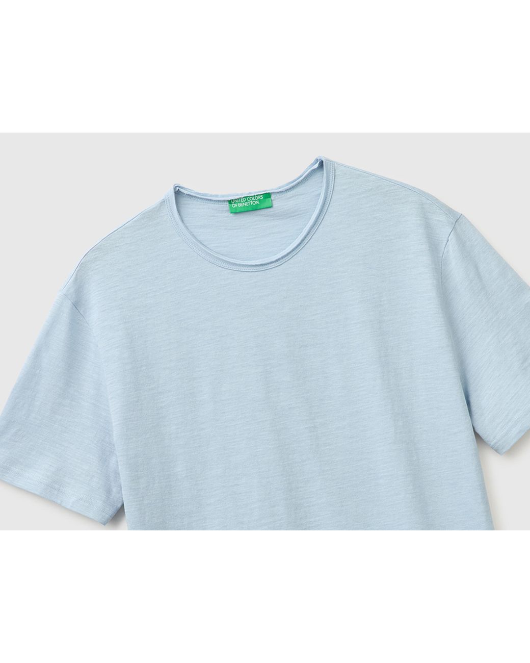 Benetton Blue Benetton, Slub Cotton T-Shirt for men