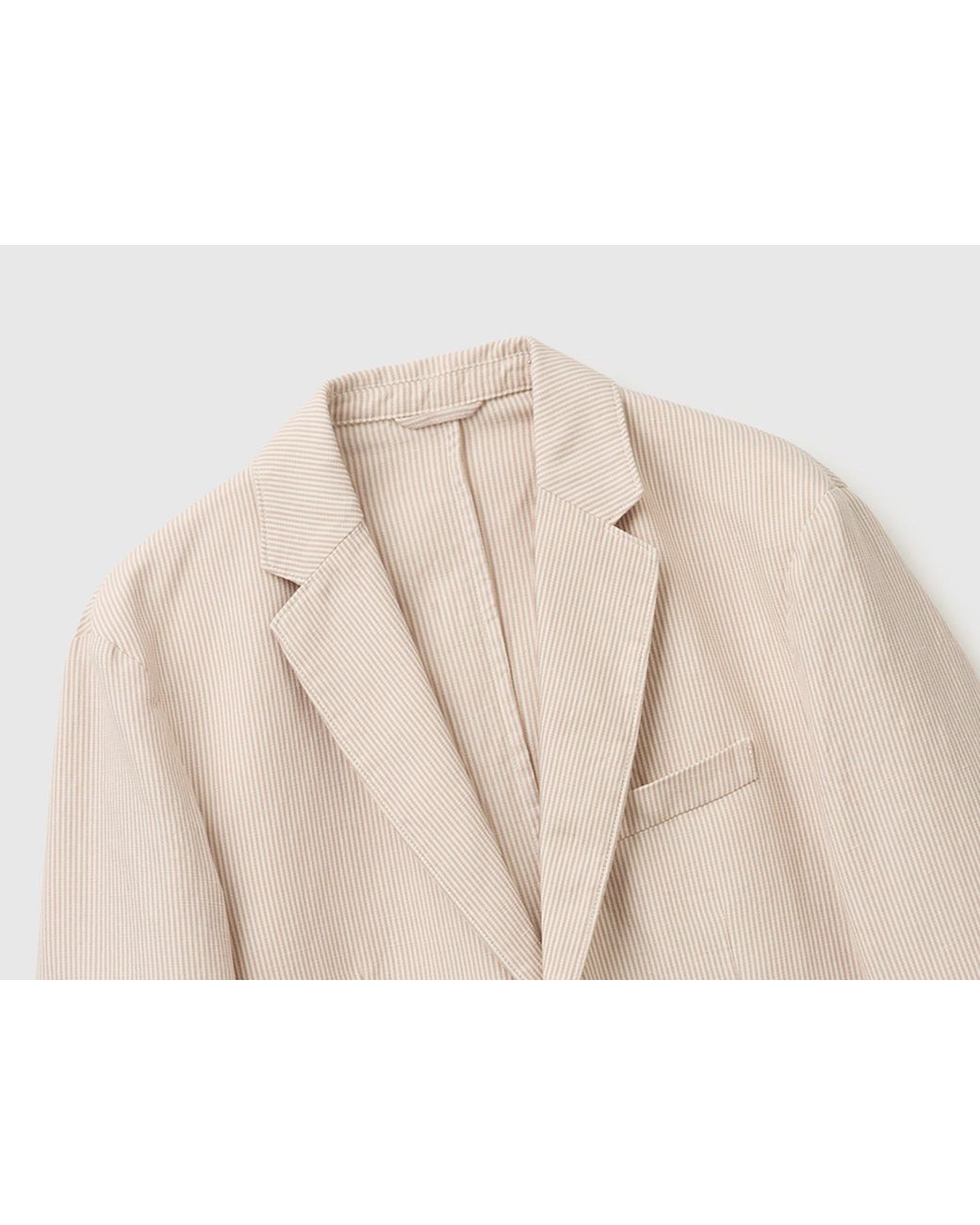 Benetton Black Benetton, Single-Breasted Linen Blend Blazer for men