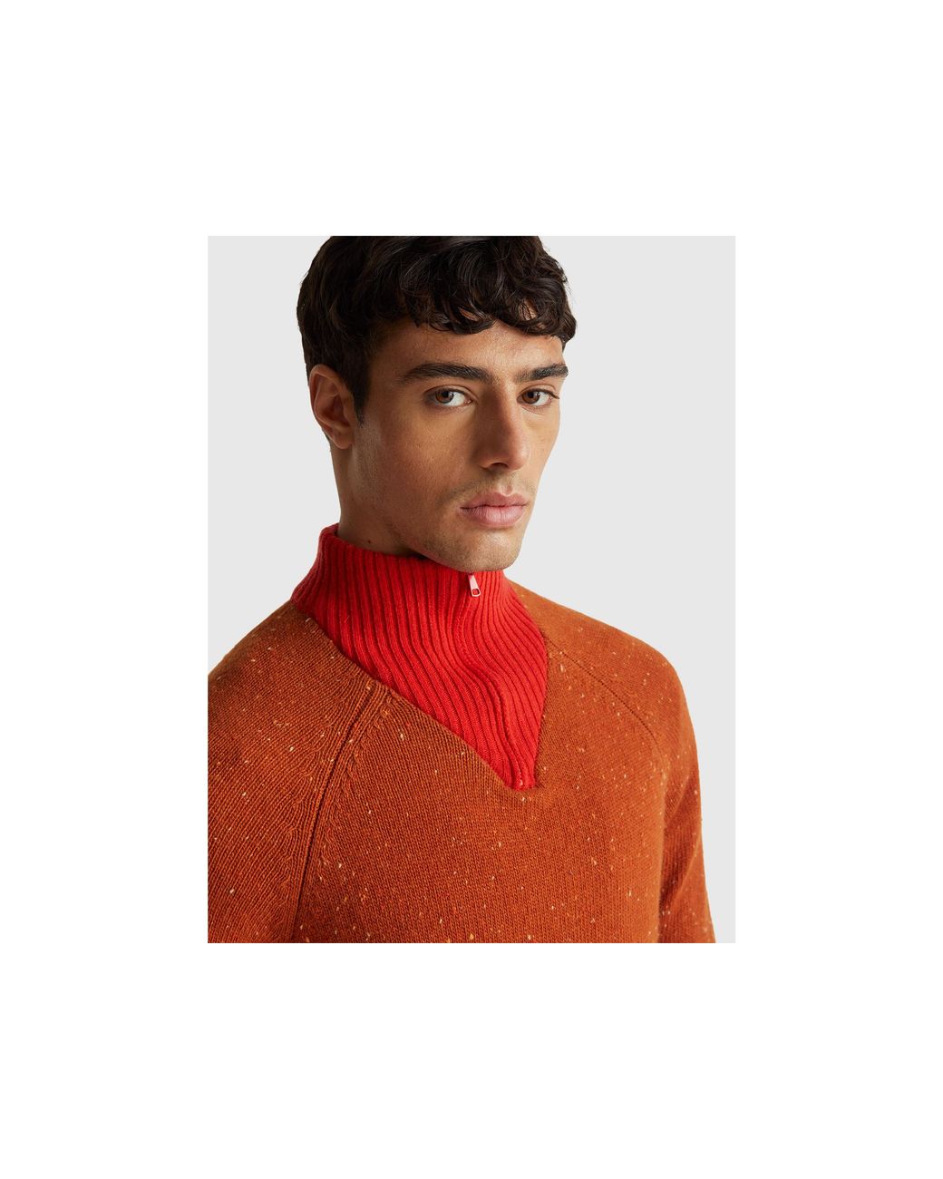 Benetton Red Benetton, Stranger Things Mock Neck Sweater for men