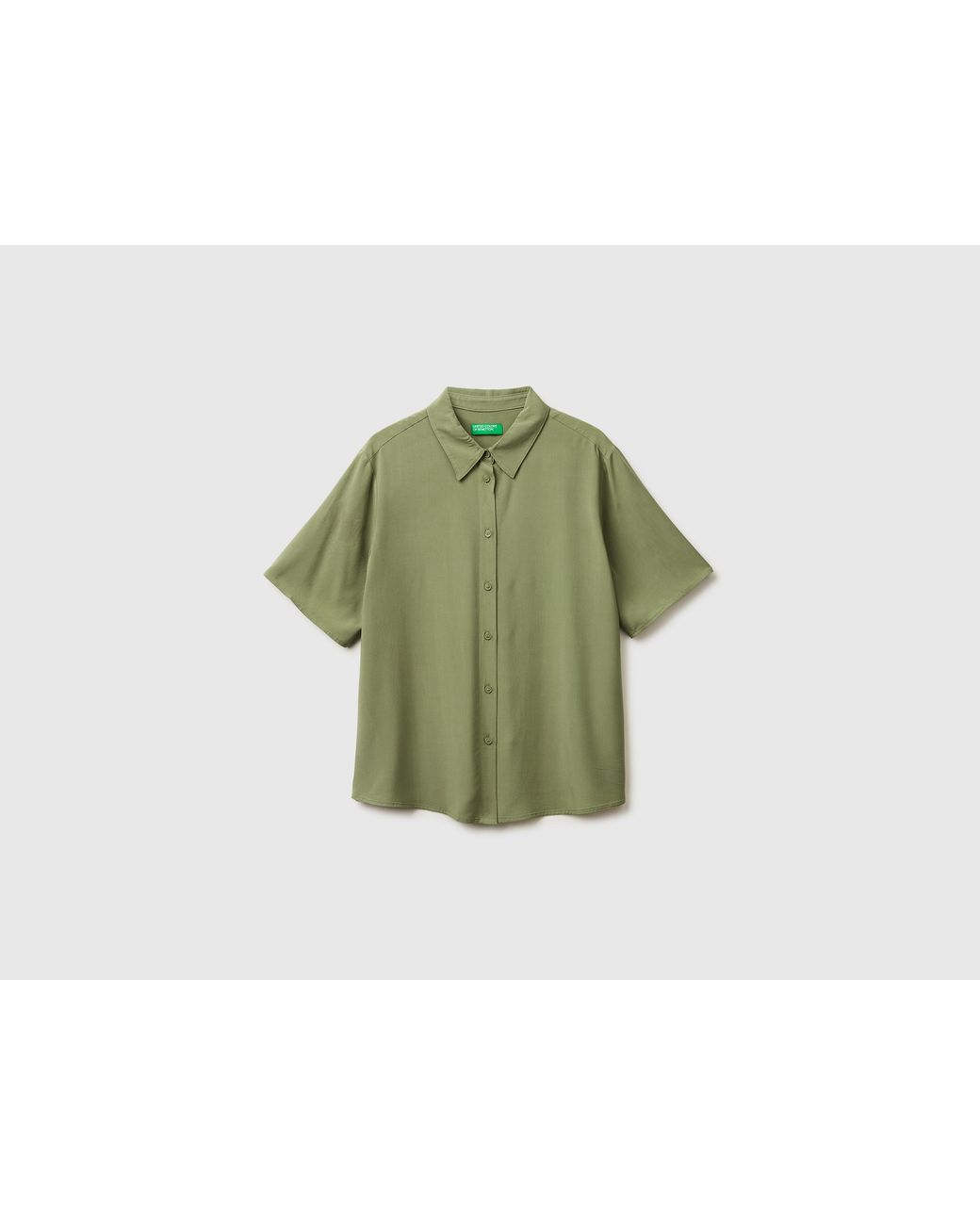 Benetton Green Benetton, Flowy 3/4 Sleeve Shirt