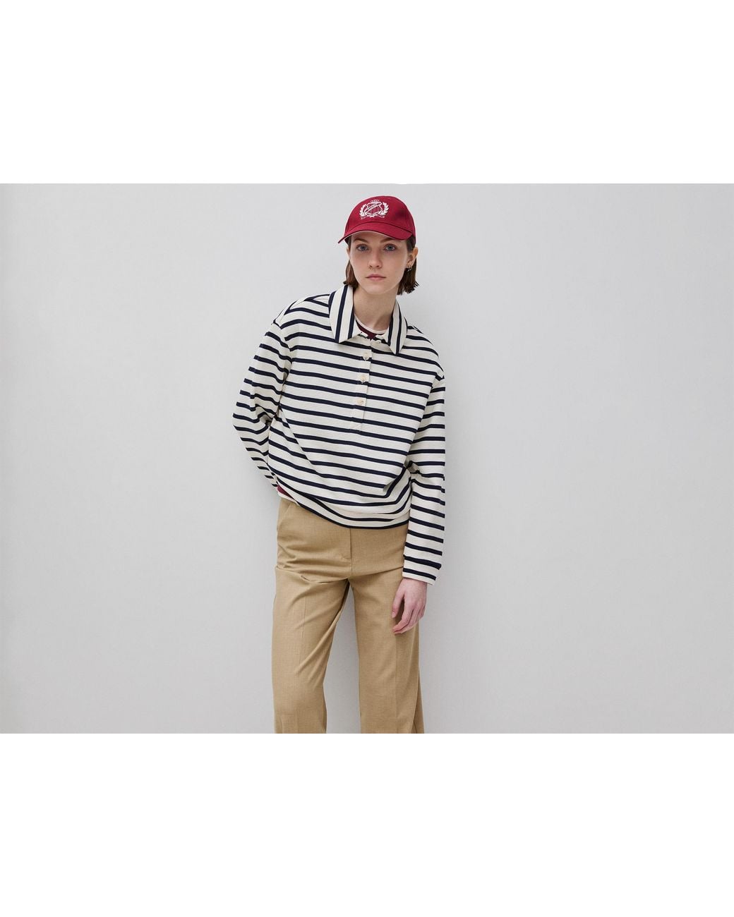 Benetton Black Benetton, Striped Sweatshirt Polo Shirt