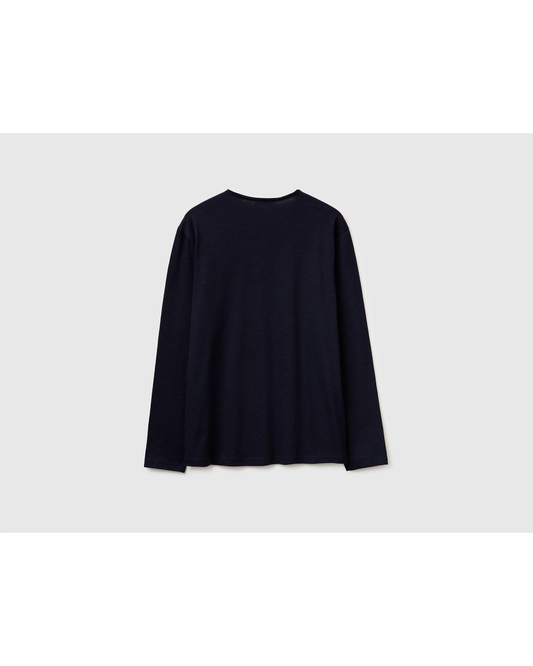 Benetton Blue Benetton, T-Shirt With Henley Neck for men