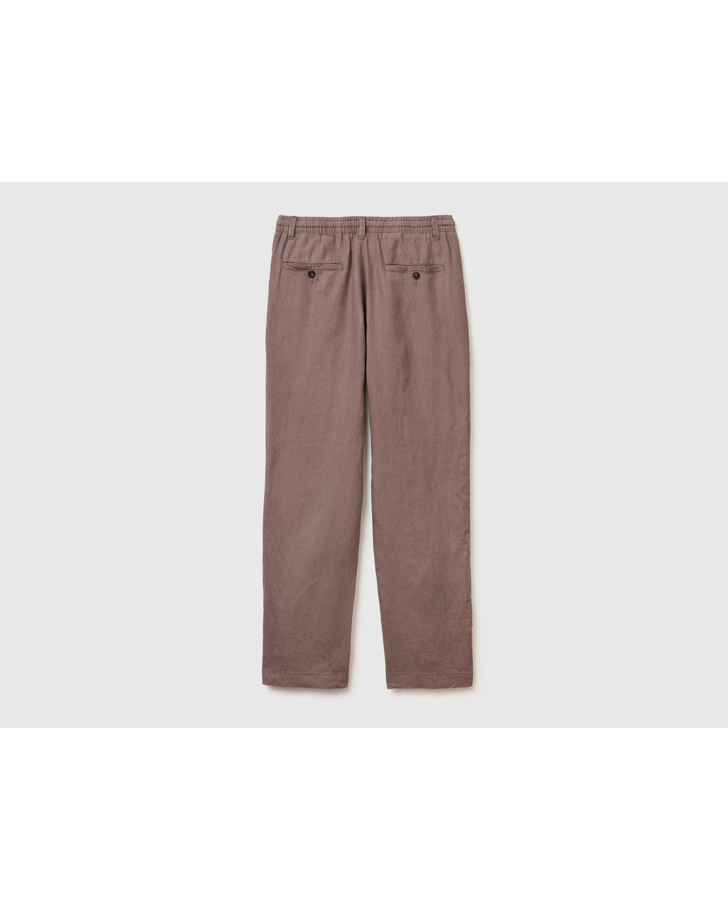 Benetton Black Benetton, Pure Linen Drawstring Trousers for men