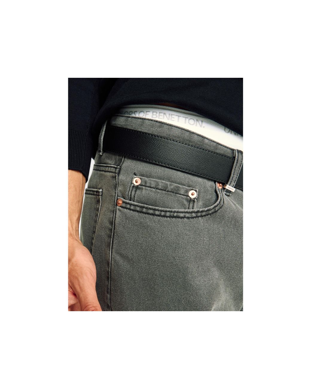Benetton Black Benetton, Regular Fit Jeans for men