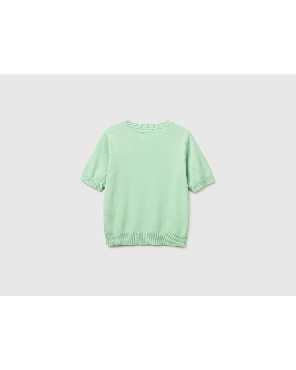 Benetton Green Benetton, Sage Sweater With Short Sleeves