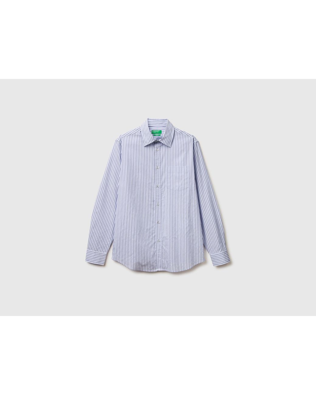 Benetton Black Benetton, Slim Fit Shirt With Pocket for men